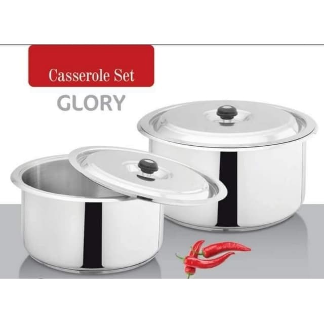 Alpha Stainless Steel pot set Regular Weight 2 pcs and 3pcs glory Pot