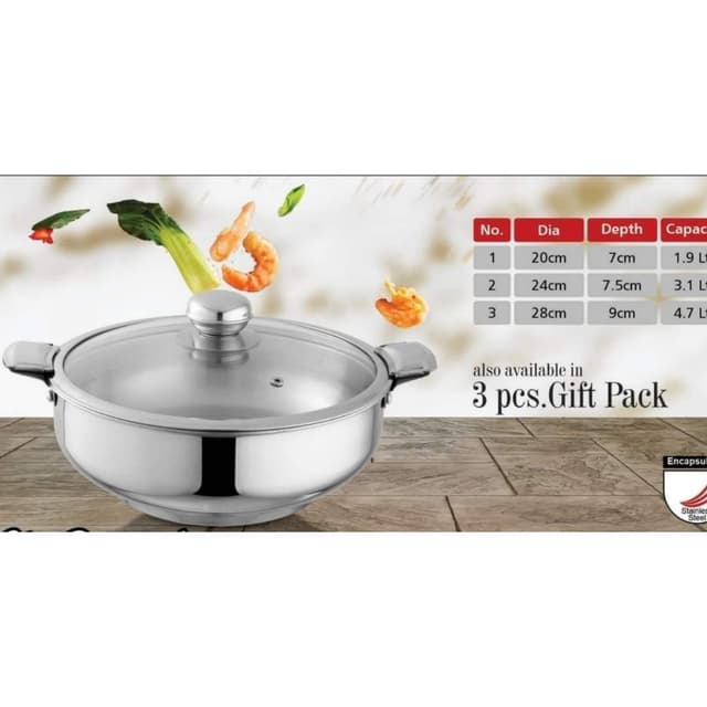 Alpha Stainless Steel Hot pot Max Glass Lid