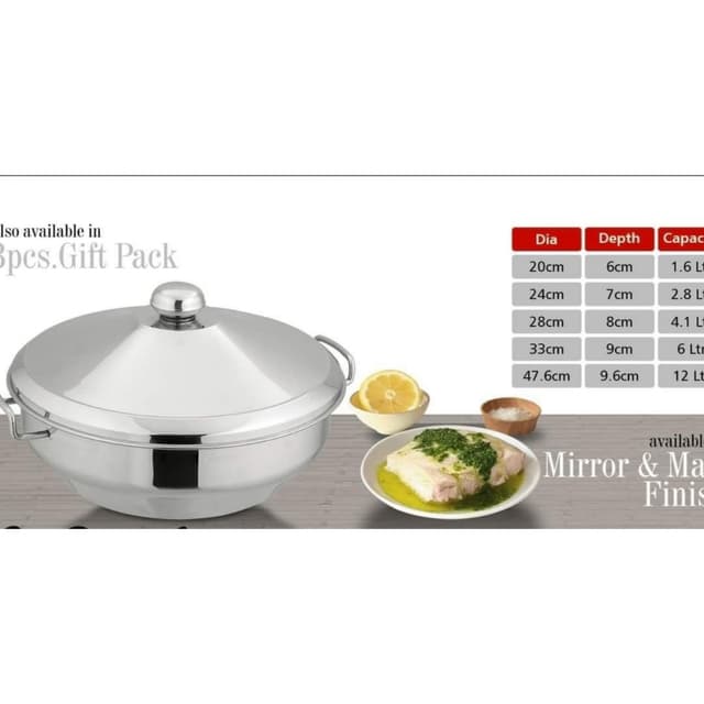 Alpha Stainless Steel Hot pot Royal Steel lid
