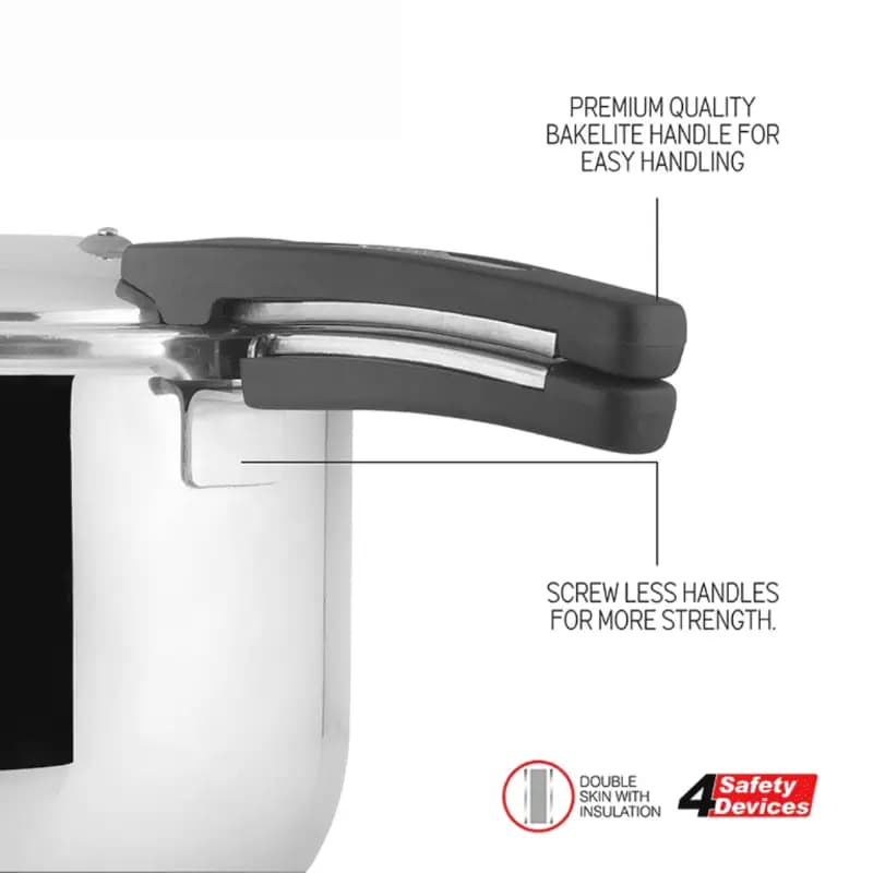 Alpha Stainless Steel Pressure cooker Durable Three Layers Base Bottom