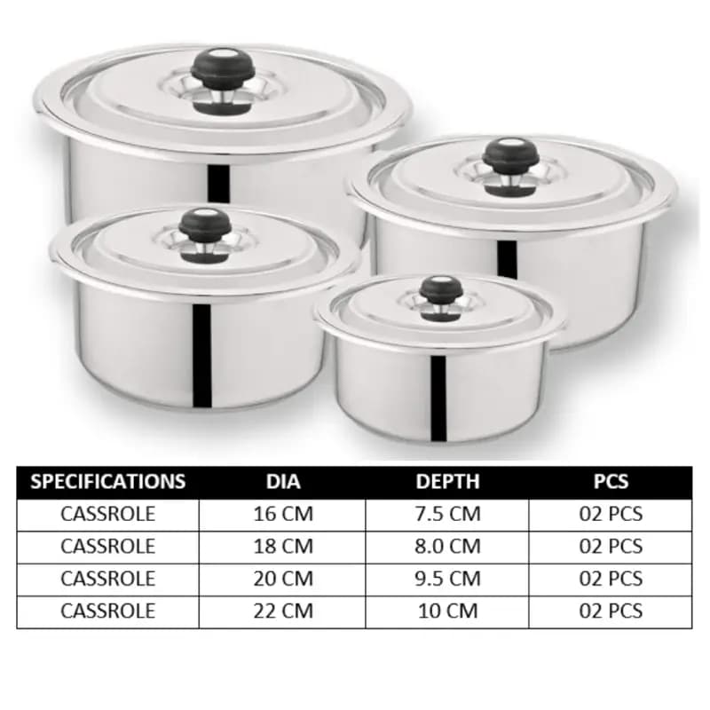 Alpha Stainless Steel 4pcs pot set glory set Regular Weight Durable Three Layers Base Bottom