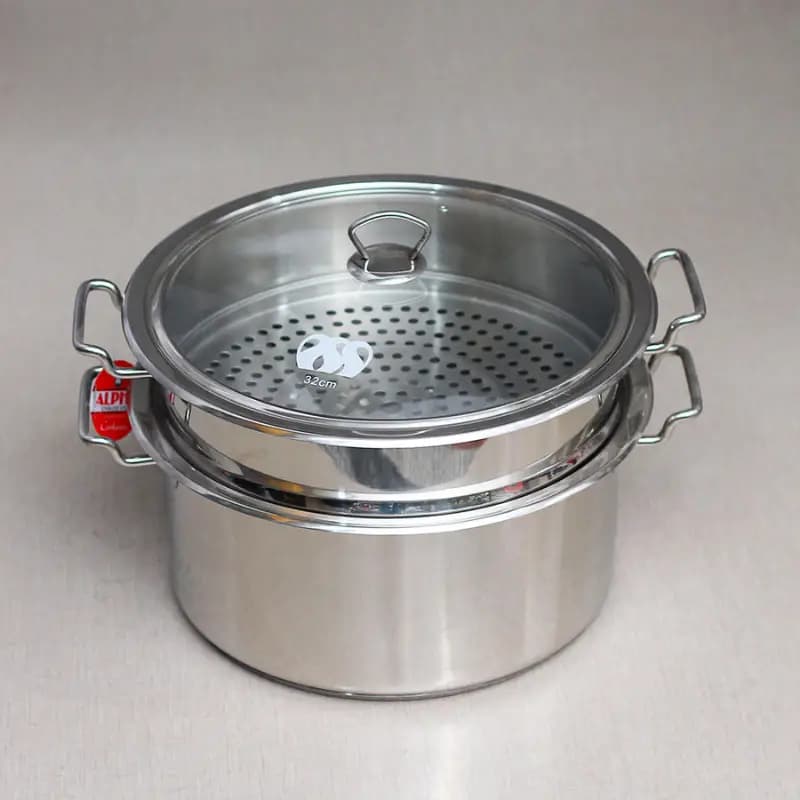 Alpha Stainless Steel Streamer Durable Three Layer Base Bottom Pot Cousine