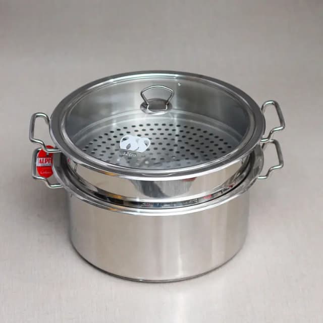 Alpha Stainless Steel Streamer Durable Three Layer Base Bottom Pot Cousine