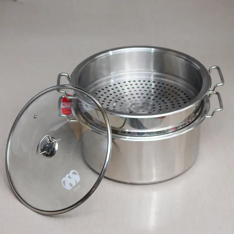 Alpha Stainless Steel Streamer Durable Three Layer Base Bottom Pot Cousine