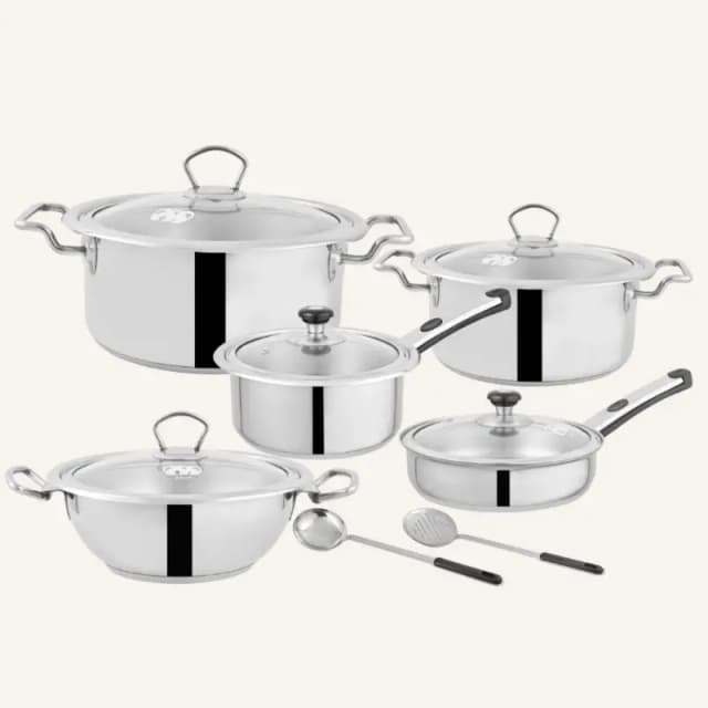 Alpha Stainless Steel Cookware Set 12 Pcs