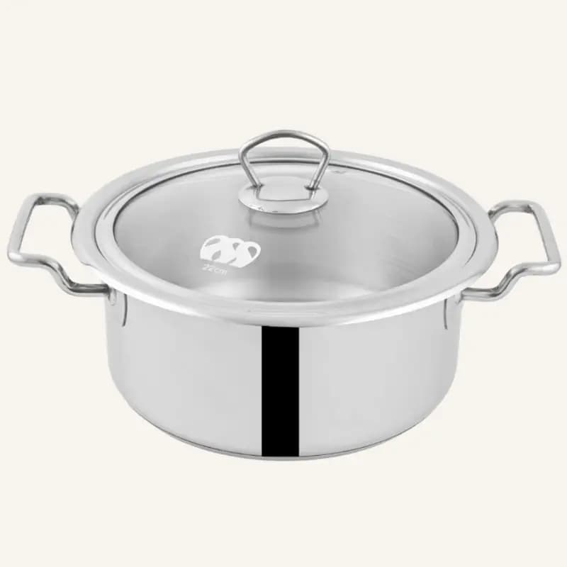 Alpha Stainless Steel Single Pot Durable Three Layers Base Bottom Casserole Handi