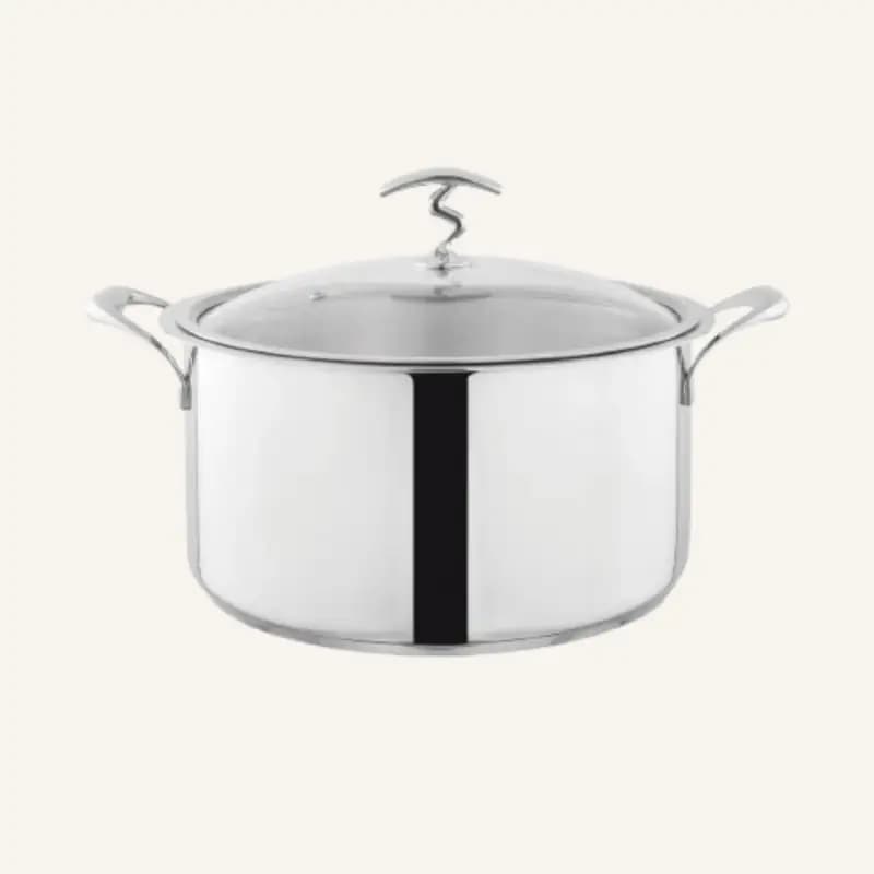 Alpha Stainless Steel Single Pot Durable Three Layers Base Bottom Casserole Handi