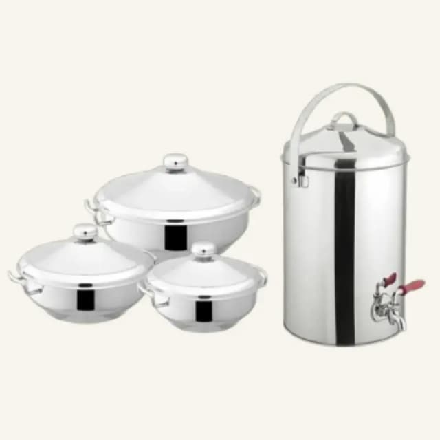 Alpha Stainless Steel Hot Pot Set + Cooler 2 In 1  Gift Set
