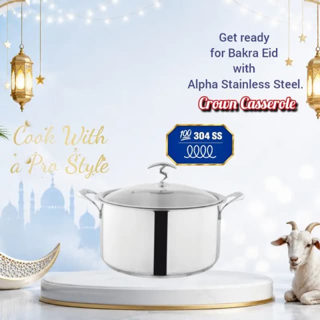 Alpha Stainless Steel Crown 304 SS Glass Lid Food Grade