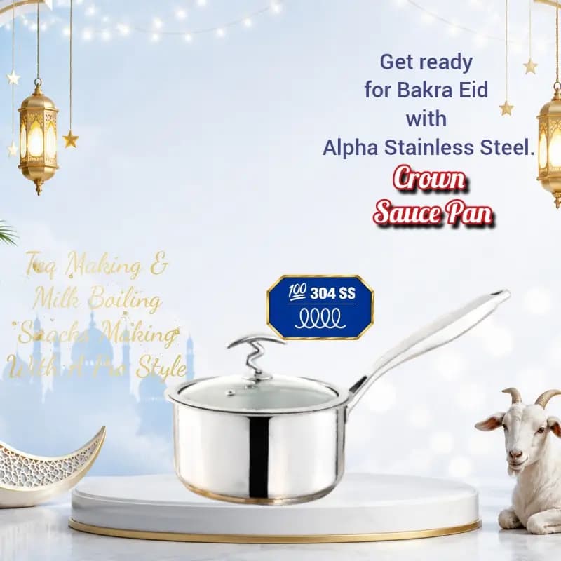 Alpha Stainless Steel Crown 304 SS Glass Lid Food Grade