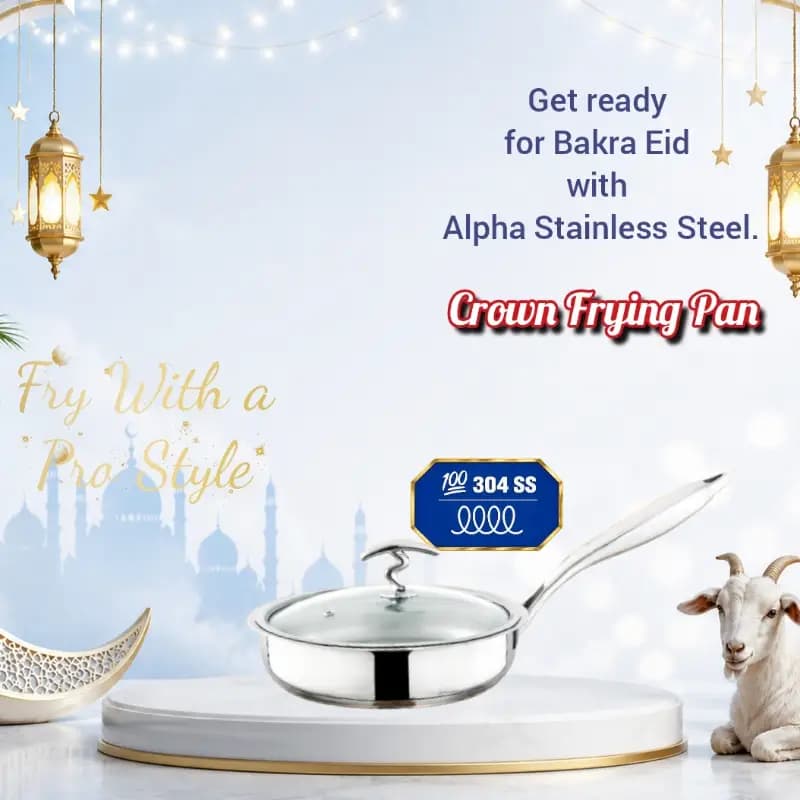 Alpha Stainless Steel Crown 304 SS Glass Lid Food Grade