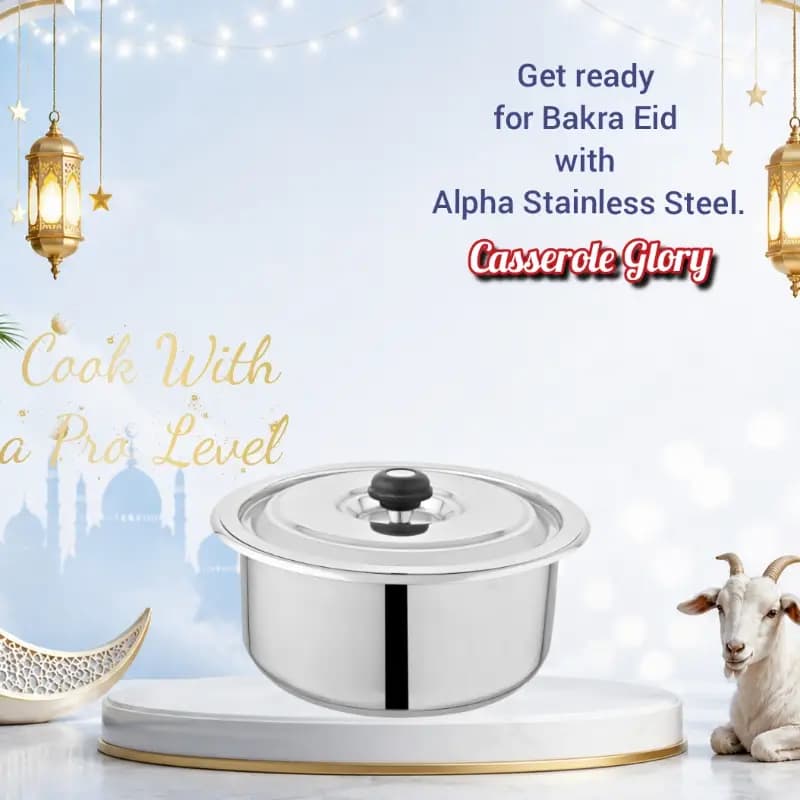 Alpha Stainless Steel single glory pot Regular Weight Three Layers Base Bottom